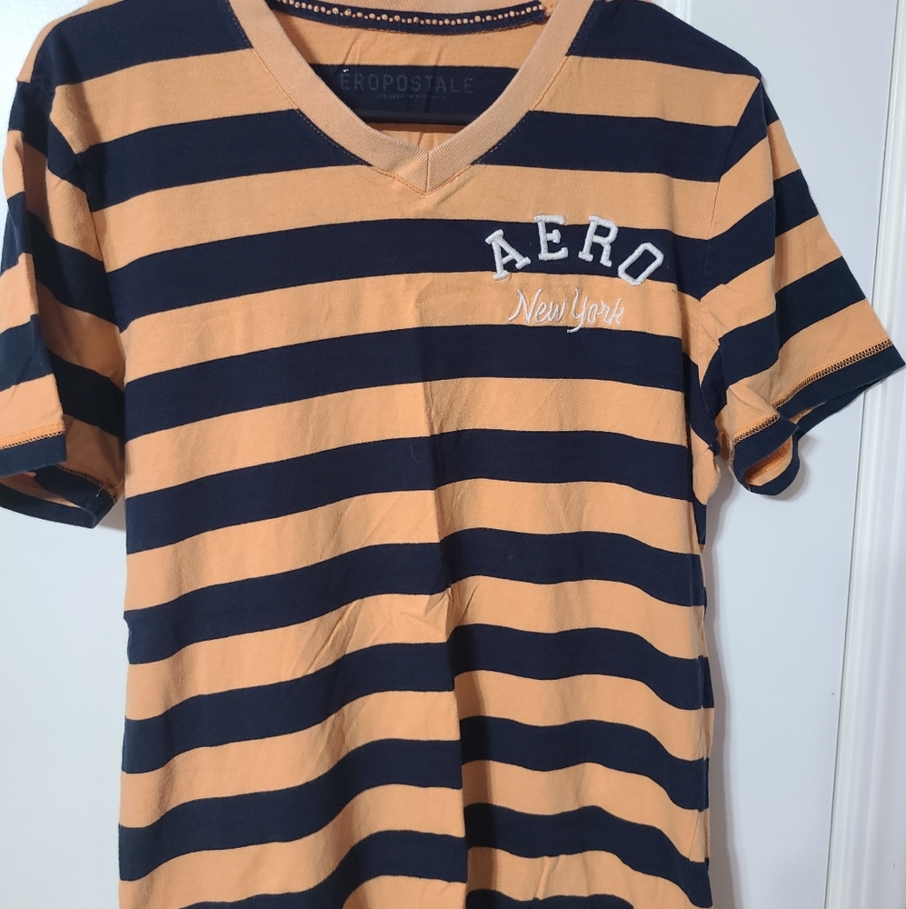 Aéropostale Striped V Neck Tee